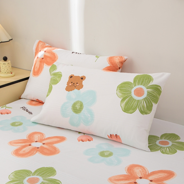 91家纺网 家纺一手货源 找家纺 棉乐町 2025新款五幅段床笠花朵熊