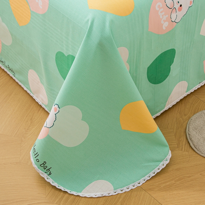 91家纺网 家纺一手货源 找家纺 棉乐町 2025新款五幅段床单 兔兔心情