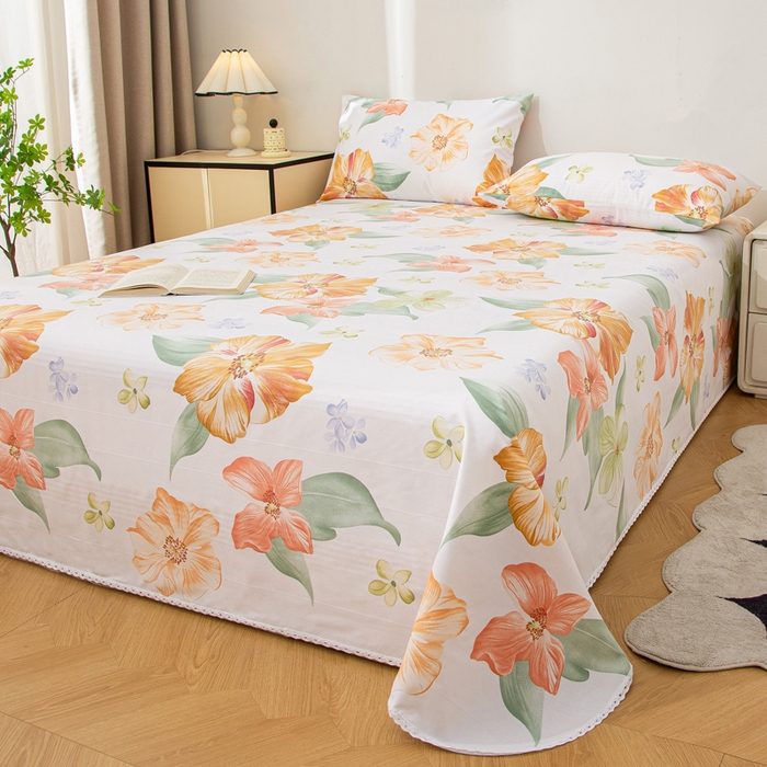 91家纺网 家纺一手货源 找家纺 首爱 2025新款五幅段床单 花郁悠然