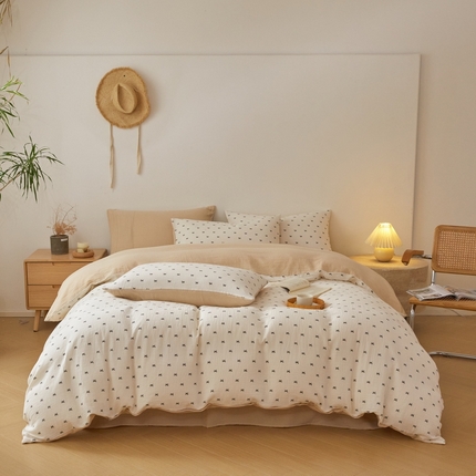 91家纺网 家纺一手货源 找家纺 （总）618家纺 2025新款A类母婴级全棉三层纱皱皱纱纯棉四件套