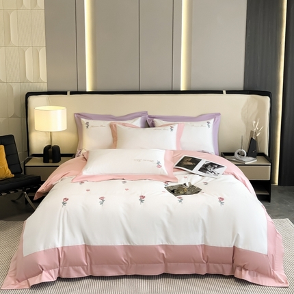 星蕴2023秋冬新款高密全棉轻奢刺绣纯棉四件套