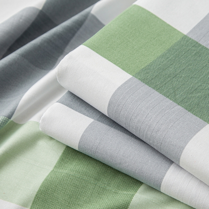 91家纺网 家纺一手货源 找家纺 首爱 2025新款五幅段床单 绿白格