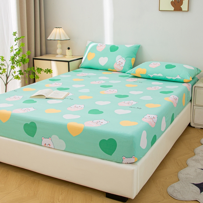 91家纺网 家纺一手货源 找家纺 棉乐町 2025新款五幅段床笠兔兔心情