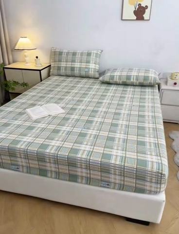 91家纺网 家纺一手货源 找家纺 首爱 2025新款五幅段床笠 千鸟格