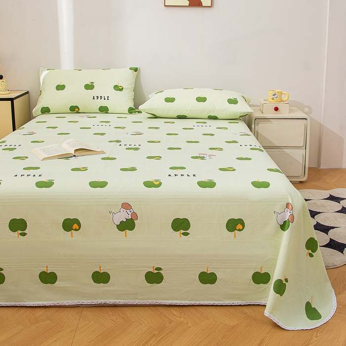 91家纺网 家纺一手货源 找家纺 棉乐町 2025新款五幅段床单 小苹果