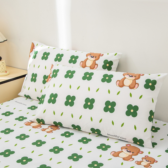 91家纺网 家纺一手货源 找家纺 首爱 2025新款五幅段床笠 小棕熊