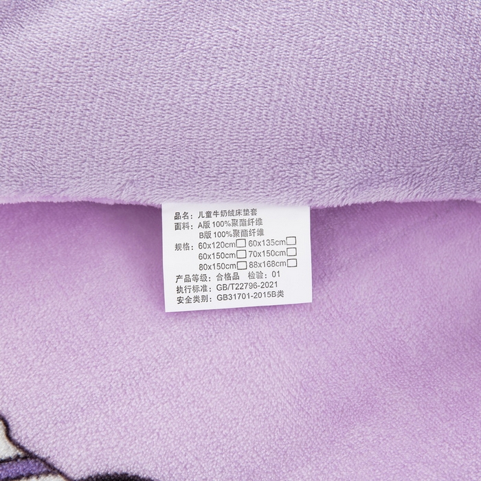 91家纺网 家纺一手货源 找家纺 乐秀 2024新款幼儿园牛奶绒儿童床垫套+床垫芯 甜美星际
