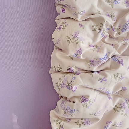 91家纺网 家纺一手货源 找家纺 名品家纺 2025新款针织棉双层纱四件套-风格二 浅夕