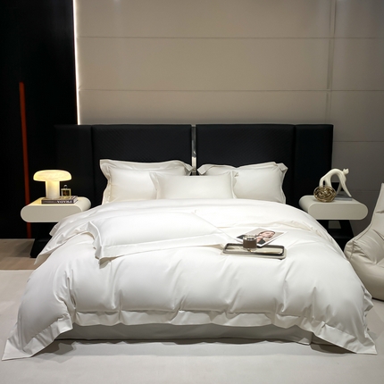 91家纺网 家纺一手货源 找家纺 （总）星蕴家纺 2025新款纯色100支澳棉长绒棉摩卡系列四件套