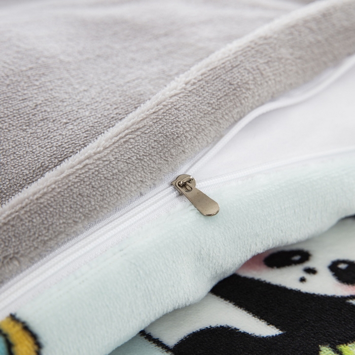 91家纺网 家纺一手货源 找家纺 乐秀 2024新款幼儿园牛奶绒儿童床垫套+床垫芯 运动熊猫