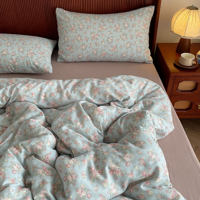 91家纺网 家纺一手货源 找家纺 仟网汇 2025新款有氧全棉双层纱四件套 美玲小姐