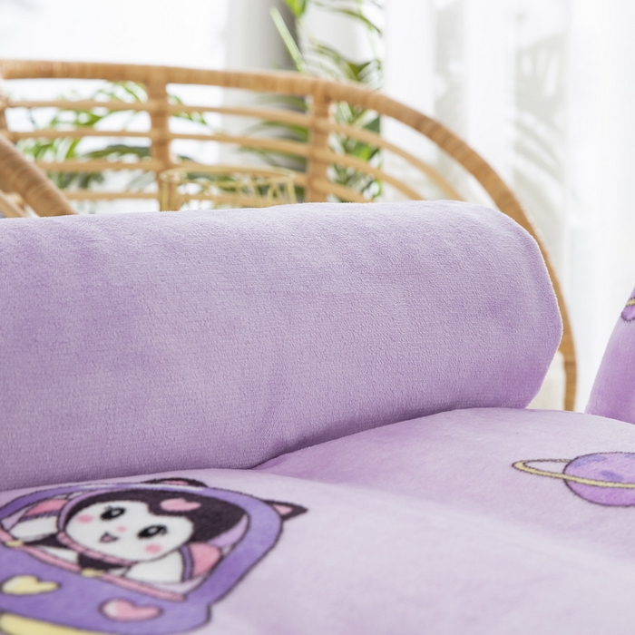 91家纺网 家纺一手货源 找家纺 乐秀 2024新款幼儿园牛奶绒儿童床垫套+床垫芯 甜美星际