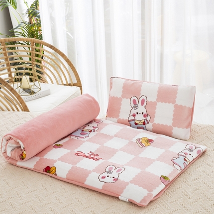 91家纺网 家纺一手货源 找家纺 (总)乐秀 2024新款幼儿园牛奶绒儿童床垫套+床垫芯