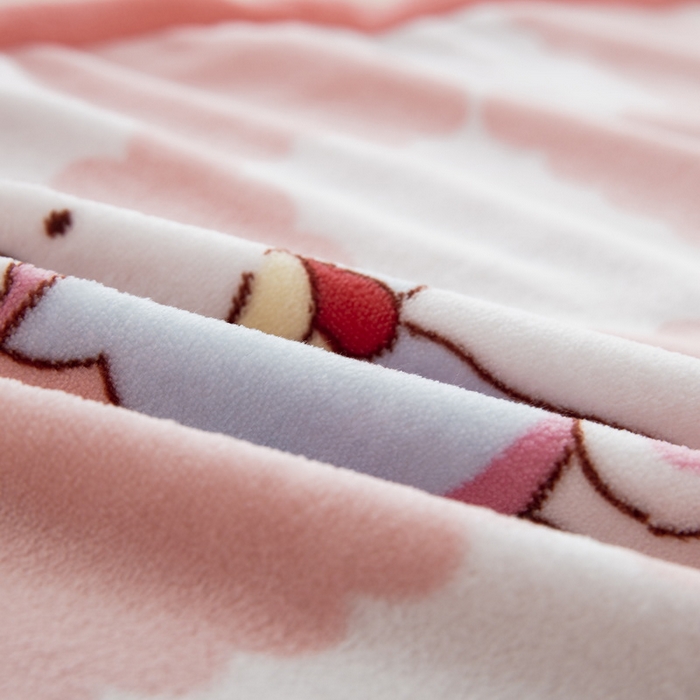 91家纺网 家纺一手货源 找家纺 乐秀 2024新款幼儿园牛奶绒儿童床垫套+床垫芯 啵啵兔