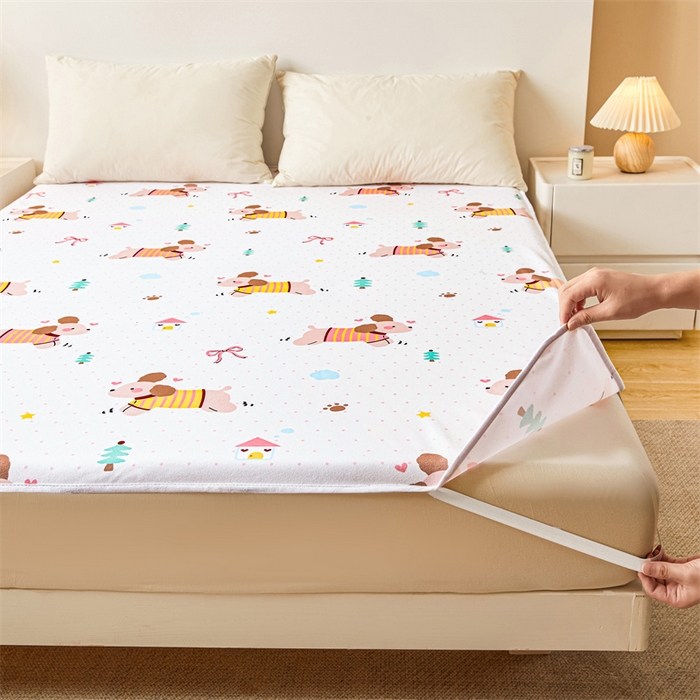 91家纺网 家纺一手货源 找家纺 雯豆家纺 2025新款隔尿防水垫子婴幼儿可姨妈垫老人加大护理垫 防水隔尿垫-条纹狗