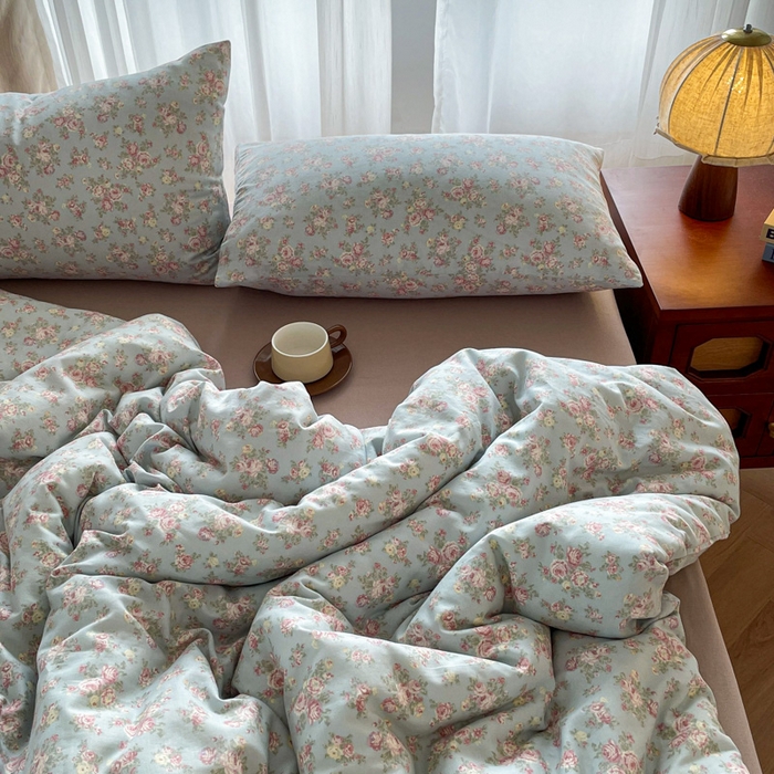 91家纺网 家纺一手货源 找家纺 仟网汇 2025新款有氧全棉双层纱四件套 美玲小姐