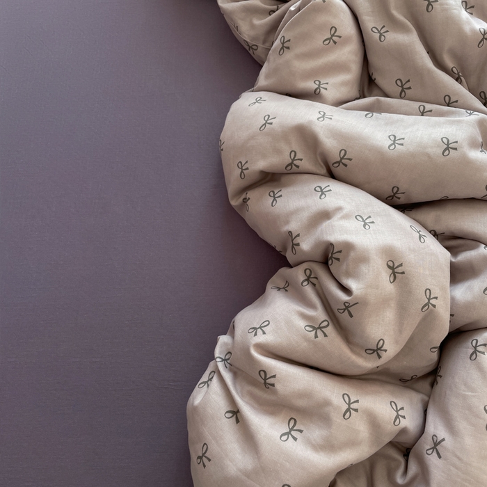 91家纺网 家纺一手货源 找家纺 仟网汇 2025新款有氧全棉双层纱四件套 蝴蝶可颂-紫