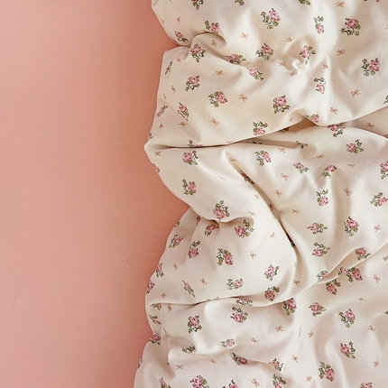 91家纺网 家纺一手货源 找家纺 名品家纺 2025新款针织棉双层纱四件套-风格二 落日玫瑰