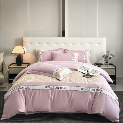 苏源家居 2025新款四季亲肤棉磨毛浮雕刺绣四件套-秘境系列 秘境-粉色