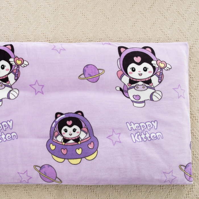 91家纺网 家纺一手货源 找家纺 乐秀 2024新款幼儿园牛奶绒儿童床垫套+床垫芯 甜美星际