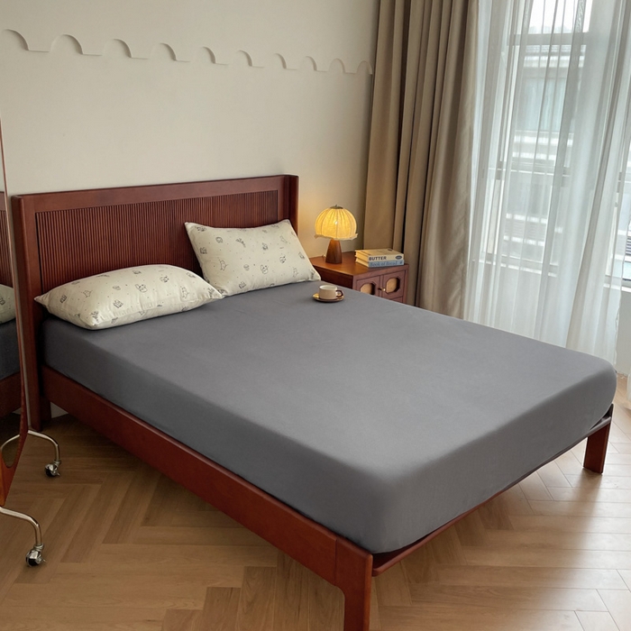 91家纺网 家纺一手货源 找家纺 仟网汇 2025新款有氧全棉双层纱四件套 幻想猫-黑