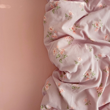 91家纺网 家纺一手货源 找家纺 名品家纺 2025新款针织棉双层纱四件套-风格二 婉茹