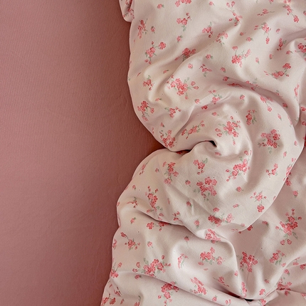 91家纺网 家纺一手货源 找家纺 名品家纺 2025新款针织棉双层纱四件套-风格二 野茶春苑