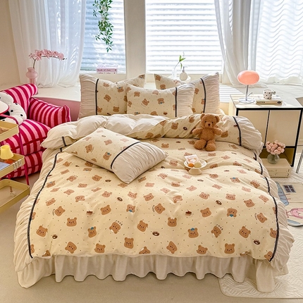 91家纺网 家纺一手货源 找家纺 （总）芭比蔓家纺 2025新款磨毛法式浪漫复古四件套