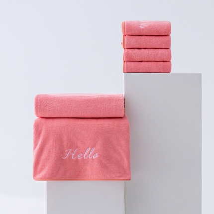 91家纺网 家纺一手货源 找家纺 （总）跨境电商珊瑚绒毛巾浴巾套装Hello外贸爆款TEMU热销希音速卖通可压缩可真空打包