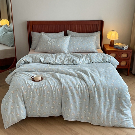 91家纺网 家纺一手货源 找家纺 （总）仟网汇 2025新款有氧全棉双层纱四件套