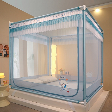 迪凡保罗蚊帐 2025新款2404+2502外穿杆防摔坐床蚊帐 2502蓝灰