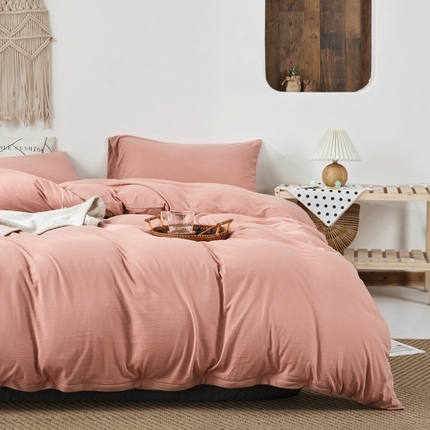 91家纺网 家纺一手货源 找家纺 （总）良品汇馆 【天竺棉纯色四件套】日式无印西川针织棉四件套良品纯色天竺棉床品套件床单床笠柔软