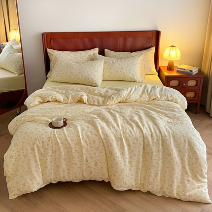 91家纺网 家纺一手货源 找家纺 （总）仟网汇 2025新款有氧全棉双层纱四件套