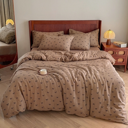 91家纺网 家纺一手货源 找家纺 （总）仟网汇 2025新款有氧全棉双层纱四件套