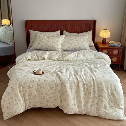 91家纺网 家纺一手货源 找家纺 （总）仟网汇 2025新款有氧全棉双层纱四件套