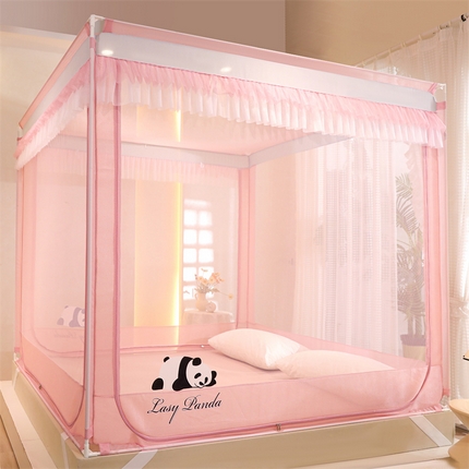 迪凡保罗蚊帐 2025新款2404+2502外穿杆防摔坐床蚊帐 2404樱花粉