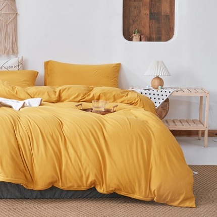 91家纺网 家纺一手货源 找家纺 （总）良品汇馆 【天竺棉纯色四件套】日式无印西川针织棉四件套良品纯色天竺棉床品套件床单床笠柔软