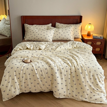 91家纺网 家纺一手货源 找家纺 （总）仟网汇 2025新款有氧全棉双层纱四件套