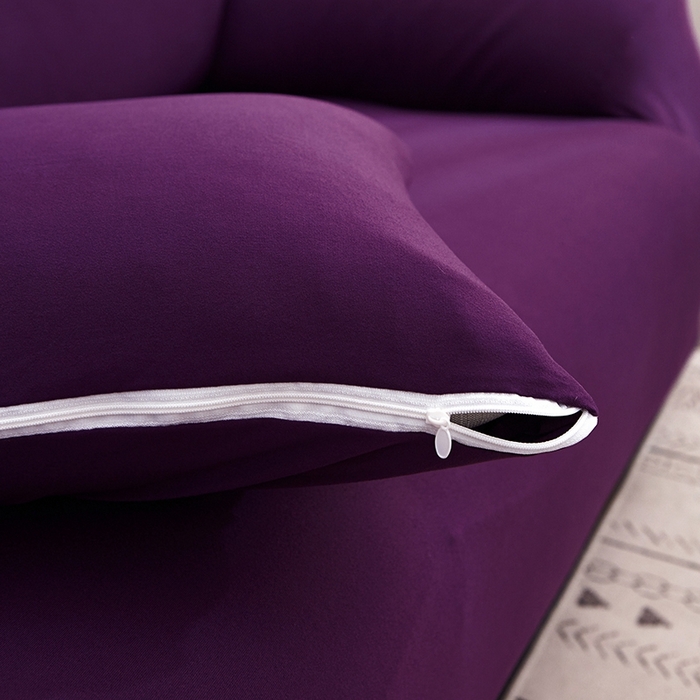 91家纺网 家纺一手货源 找家纺 逐日沙发套 2025新款牛奶丝纯色沙发套 纯色紫色