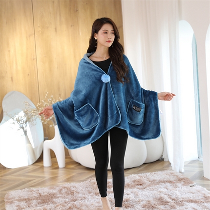 91家纺网 家纺一手货源 找家纺 （总）制梦家纺 2025新款多功能披肩毯羊羔绒毛毯冬季加厚保暖毯子法兰绒午休毯