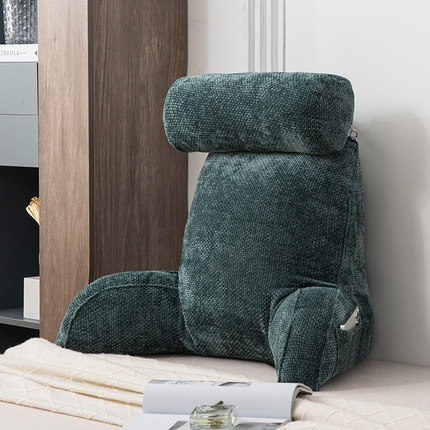 一兰家纺 2025新款单人加厚雪芙绒格三角靠垫床上靠枕沙发靠背阅读枕 爱荳-橄榄绿