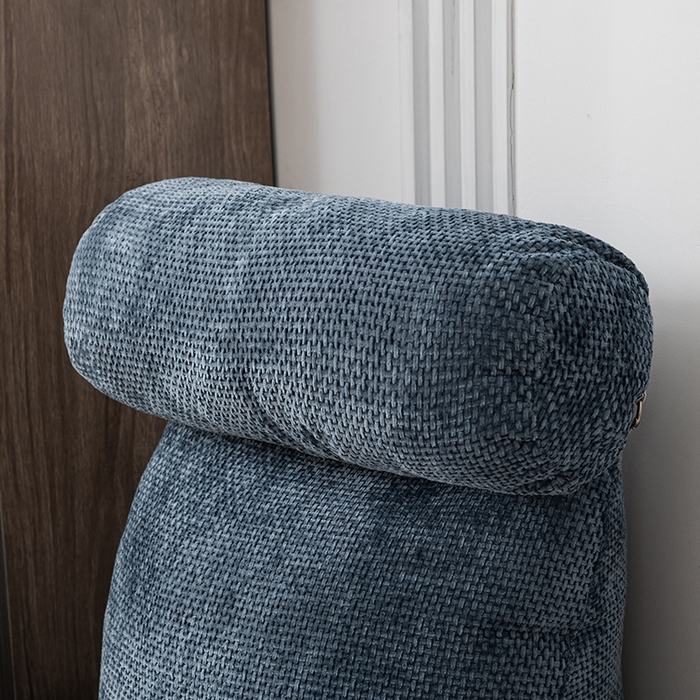 91家纺网 家纺一手货源 找家纺 一兰家纺 2025新款单人加厚雪芙绒格三角靠垫床上靠枕沙发靠背阅读枕 爱荳-湛蓝色