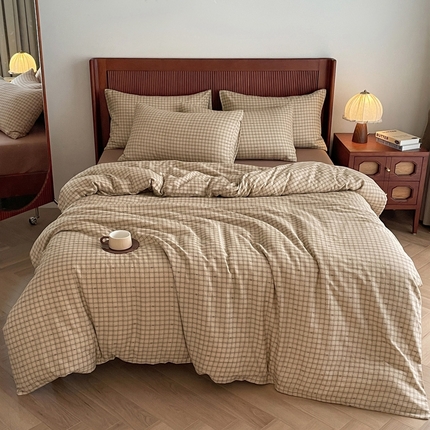 91家纺网 家纺一手货源 找家纺 （总）仟网汇 2025新款有氧全棉双层纱四件套