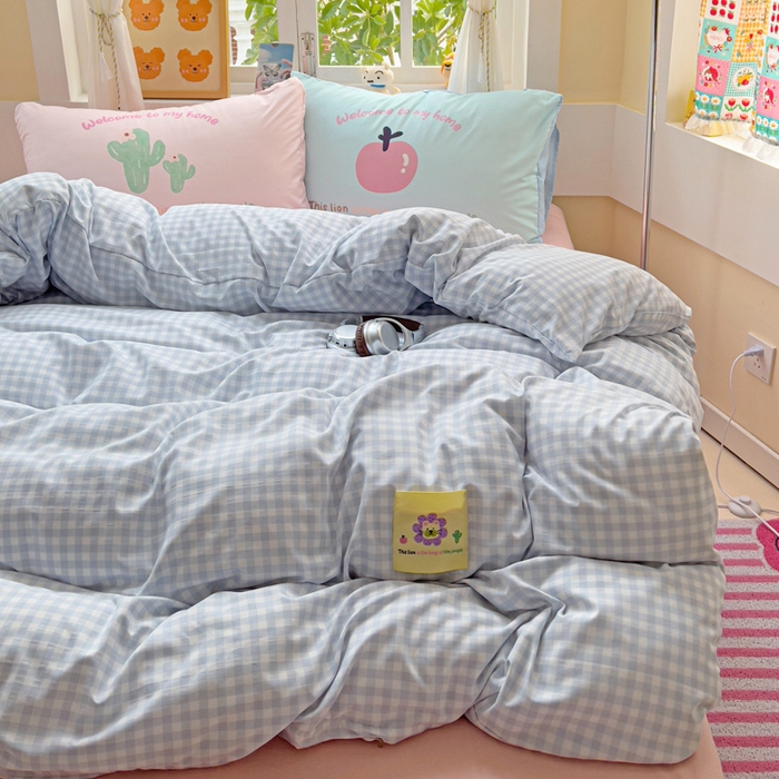 91家纺网 家纺一手货源 找家纺 茉礼 2025新款大版贴布绣水洗棉四件套 小狮子