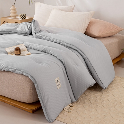 91家纺网 家纺一手货源 找家纺 （买家秀 爆款不断货）母婴级A类原棉立体提花大豆被子春秋被秋冬被大豆纤维被子被芯原棉大豆被立体大豆被 棉感生活-灰色