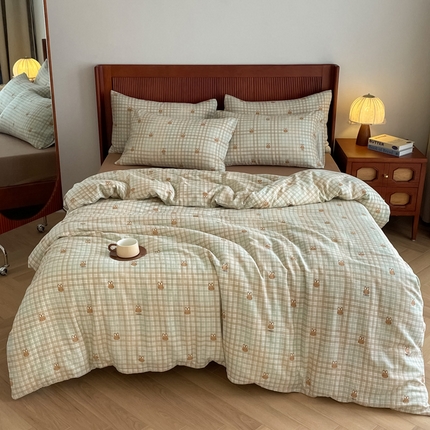 91家纺网 家纺一手货源 找家纺 （总）仟网汇 2025新款有氧全棉双层纱四件套