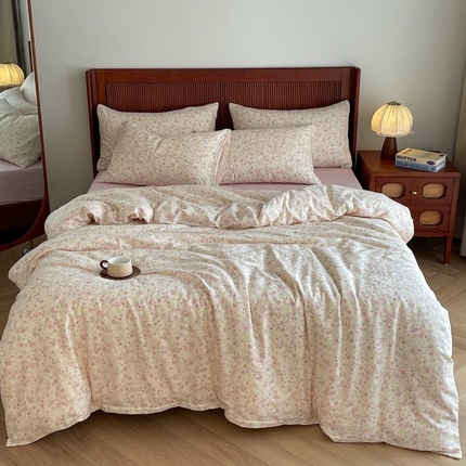 91家纺网 家纺一手货源 找家纺 （总）仟网汇 2025新款有氧全棉双层纱四件套