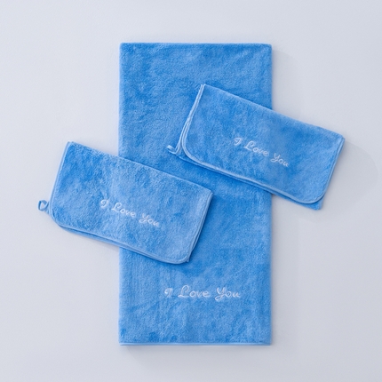 91家纺网 家纺一手货源 找家纺 （总）跨境电商珊瑚绒毛巾浴巾套装I Love you外贸爆款TEMU热销希音速卖通可压缩可真空打包