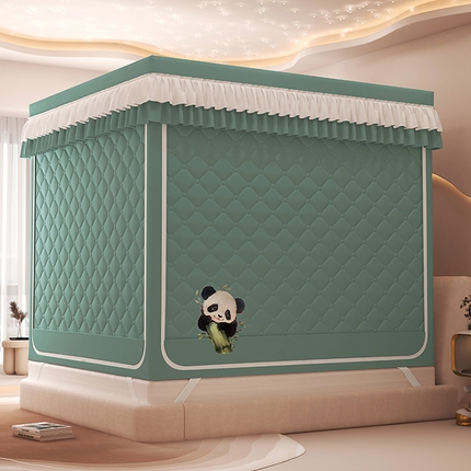 91家纺网 家纺一手货源 找家纺 （总）迪凡保罗蚊帐 2025新款2506纯色夹棉遮光保暖坐床蚊帐