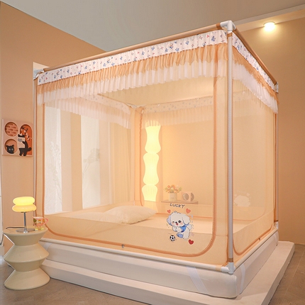 迪凡保罗蚊帐 2025新款2404+2502外穿杆防摔坐床蚊帐 2502驼色